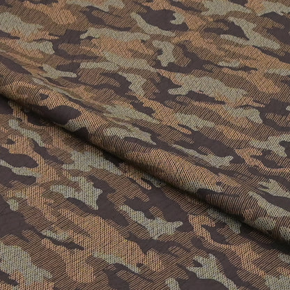 東レシルック 小紋 ～fuku～「カモフラージュ」ブラウン 【袷・単衣用】