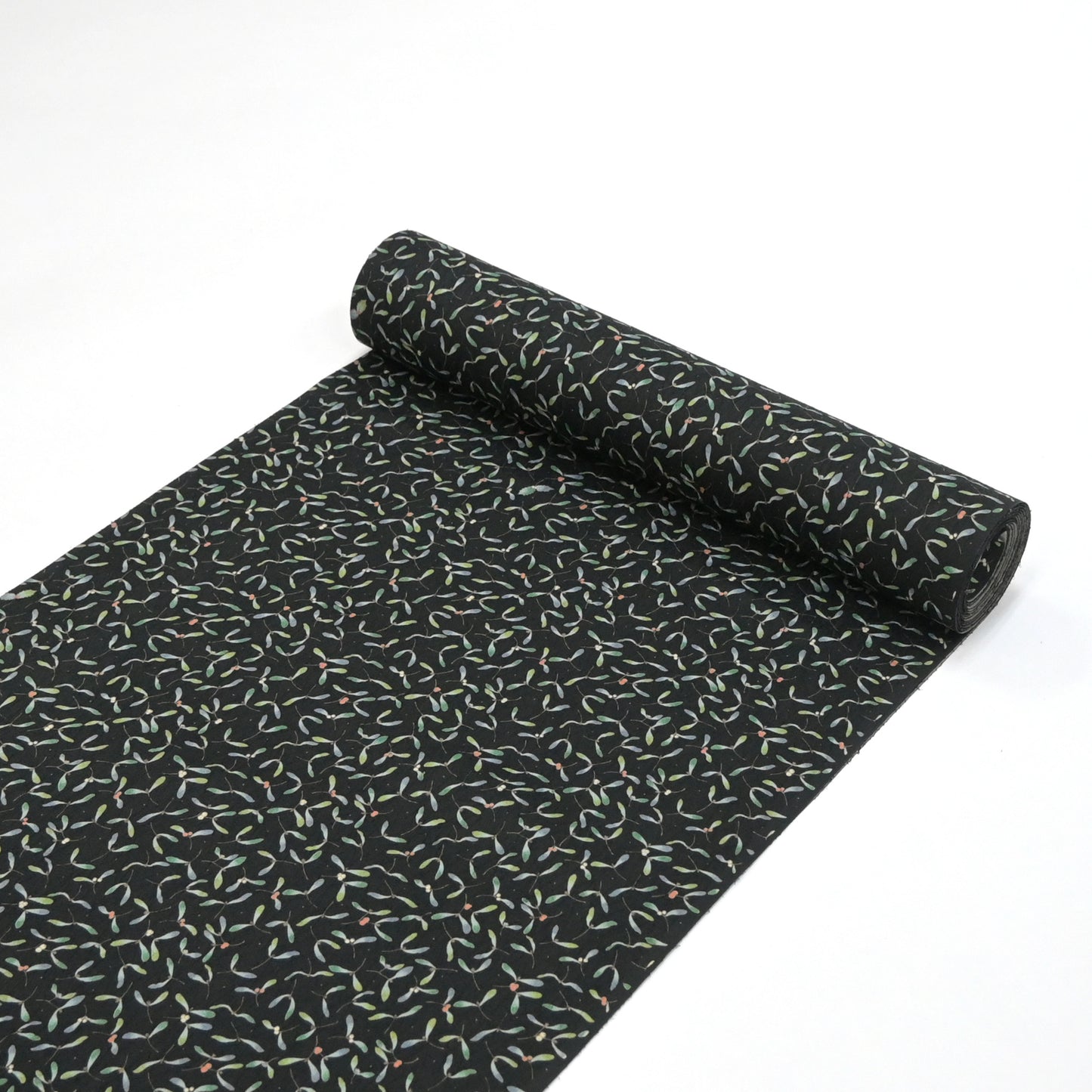 東レシルック 小紋 ～fuku～「ヤドリギ」ブラック 【袷・単衣用】