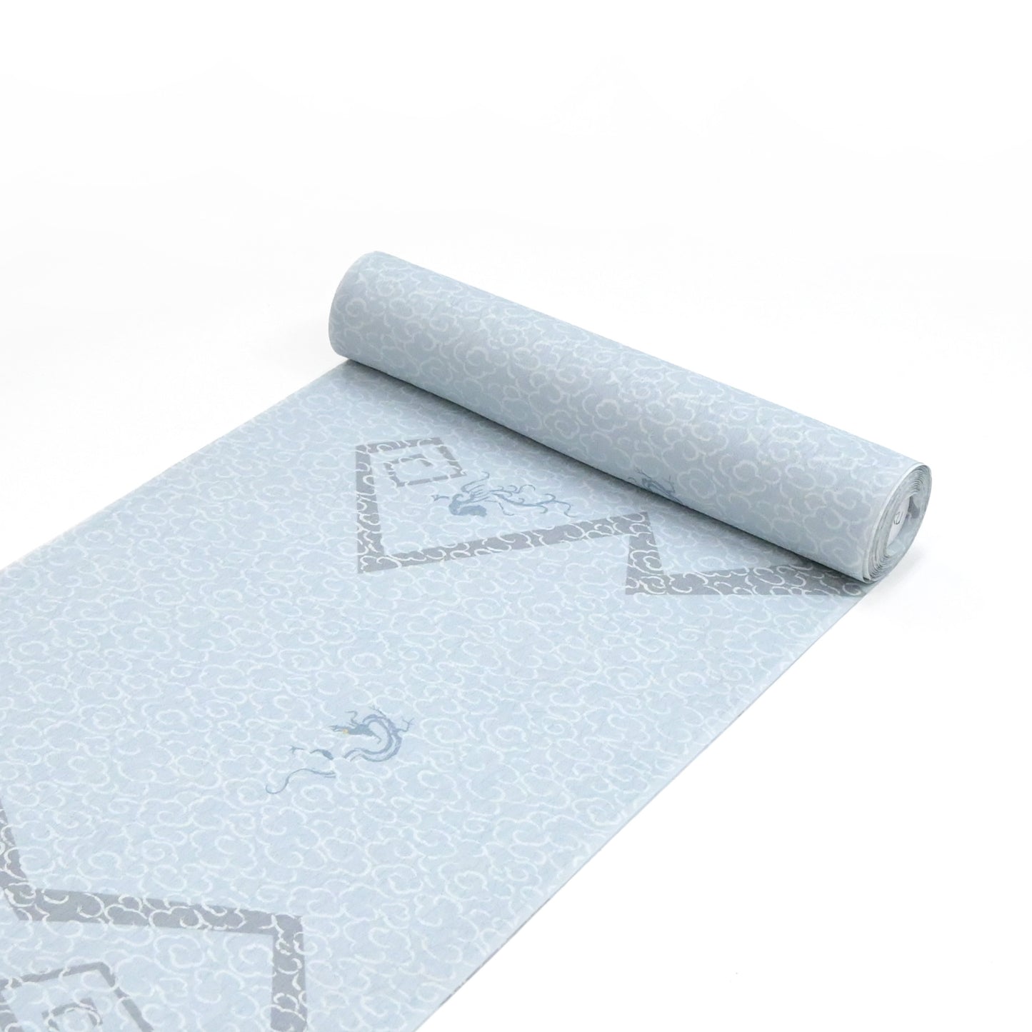 東レシルック 小紋 ～fuku～「雷雲に四神」ブルーグレー 【袷・単衣用】