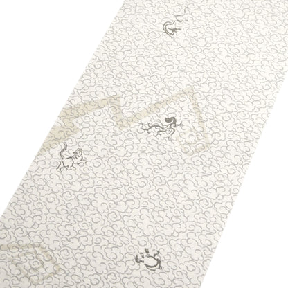 東レシルック 小紋 ～fuku～「雷雲に四神」オフホワイト 【袷・単衣用】