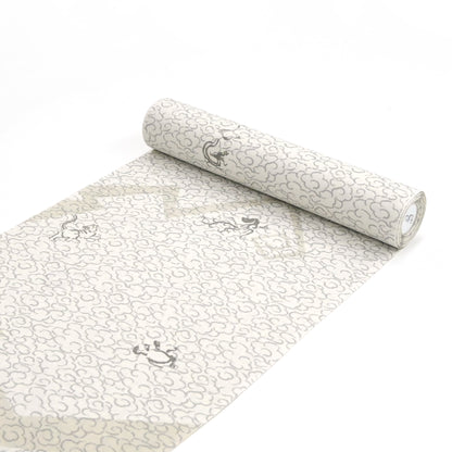 東レシルック 小紋 ～fuku～「雷雲に四神」オフホワイト 【袷・単衣用】