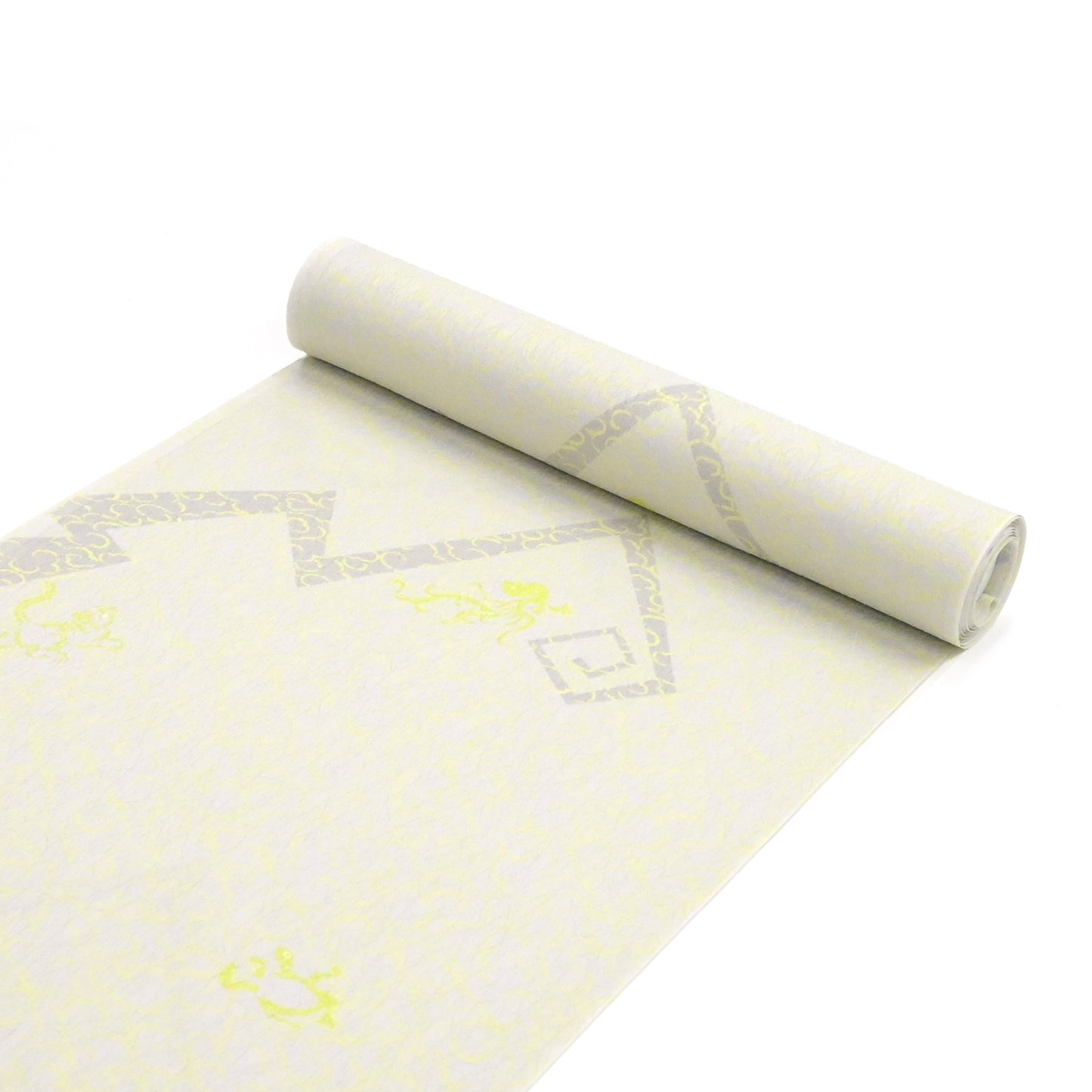 東レシルック 小紋 ～fuku～「雷雲に四神」ライムグリーン 【袷・単衣用】