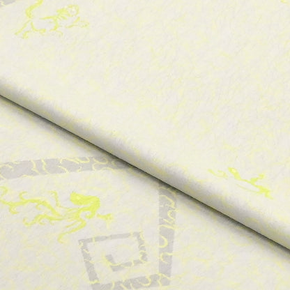 東レシルック 小紋 ～fuku～「雷雲に四神」ライムグリーン 【袷・単衣用】