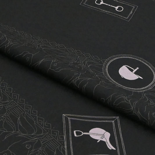 東レシルック 長襦袢 fuku-inner 「ホースパーク」ブラック