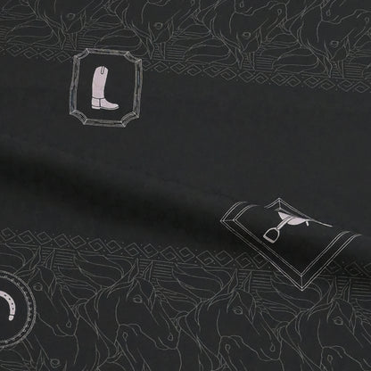 東レシルック 長襦袢 fuku-inner 「ホースパーク」ブラック