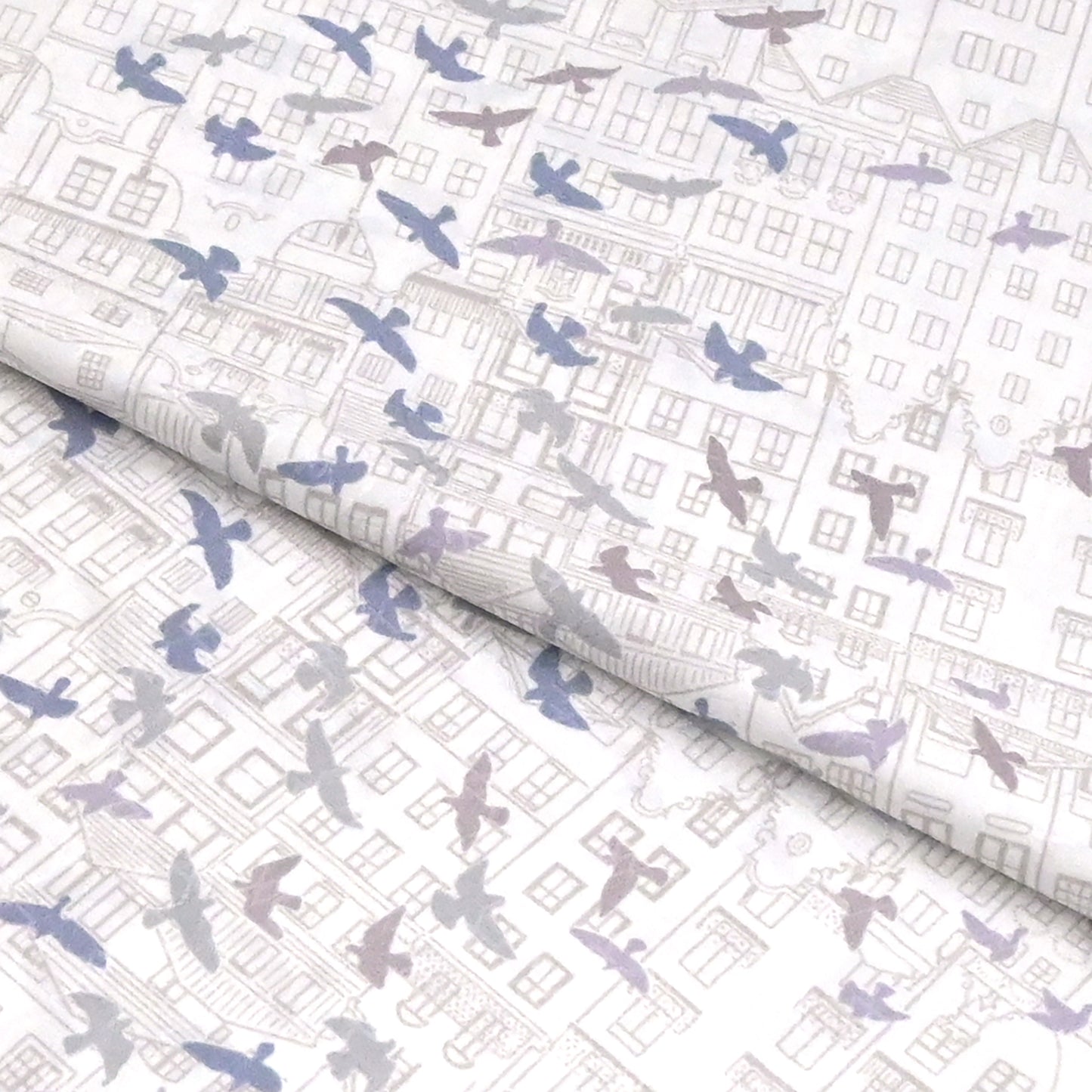 東レシルック 長襦袢 fuku-inner 「鳥観」ホワイト