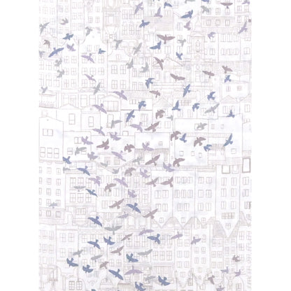 東レシルック 長襦袢 fuku-inner 「鳥観」ホワイト