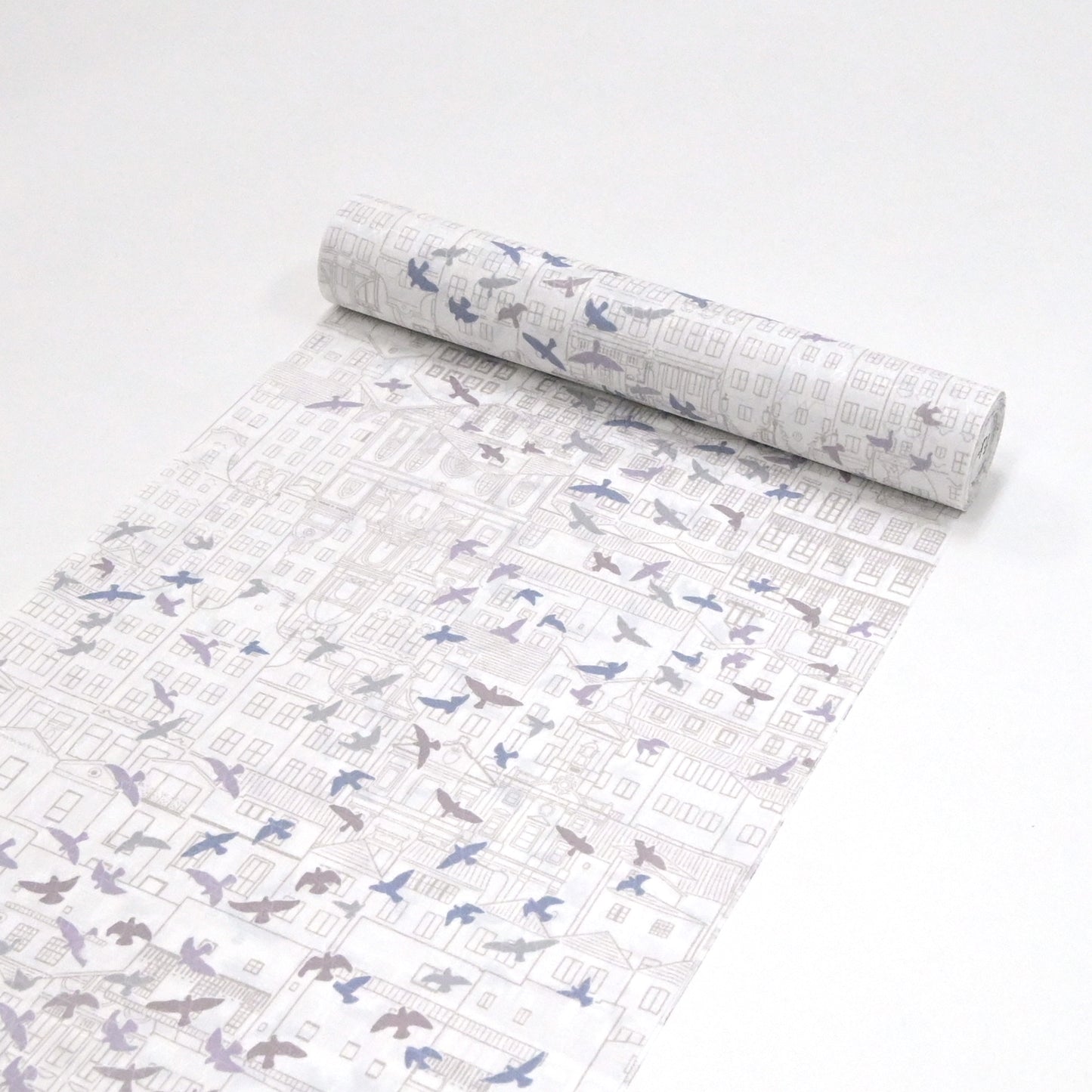 東レシルック 長襦袢 fuku-inner 「鳥観」ホワイト