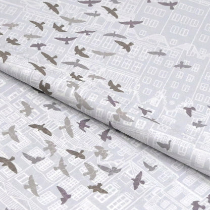 東レシルック 長襦袢 fuku-inner 「鳥観」グレー