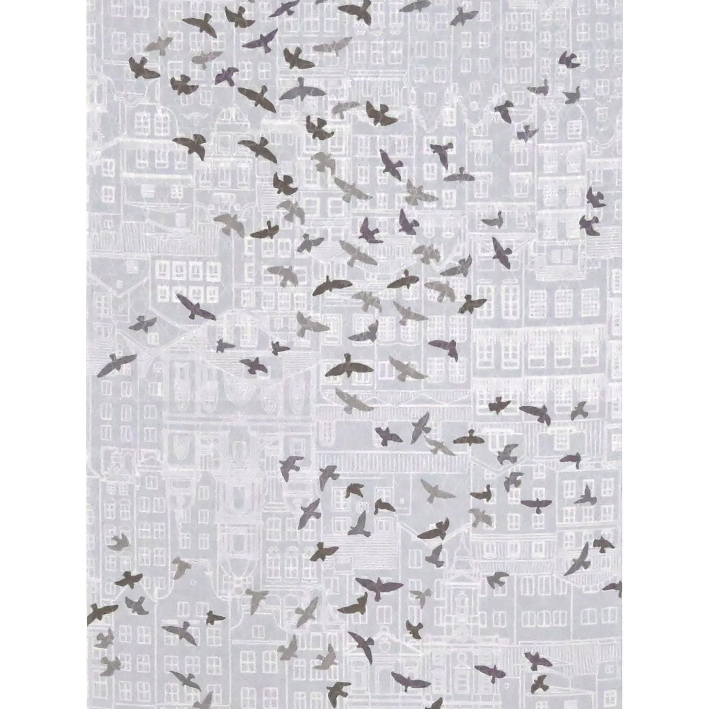 東レシルック 長襦袢 fuku-inner 「鳥観」グレー