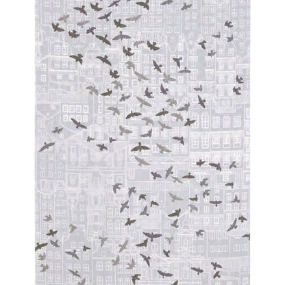 東レシルック 長襦袢 fuku-inner 「鳥観」グレー