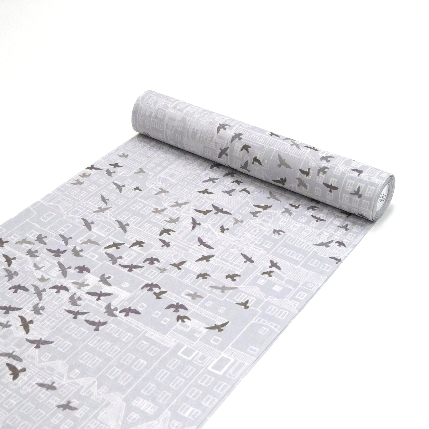 東レシルック 長襦袢 fuku-inner 「鳥観」グレー