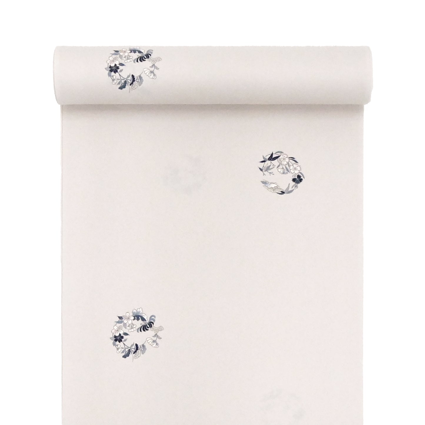 東レシルック 小紋 ～棗(なつめ)～「四季花の丸」胡粉色 【袷・単衣用】