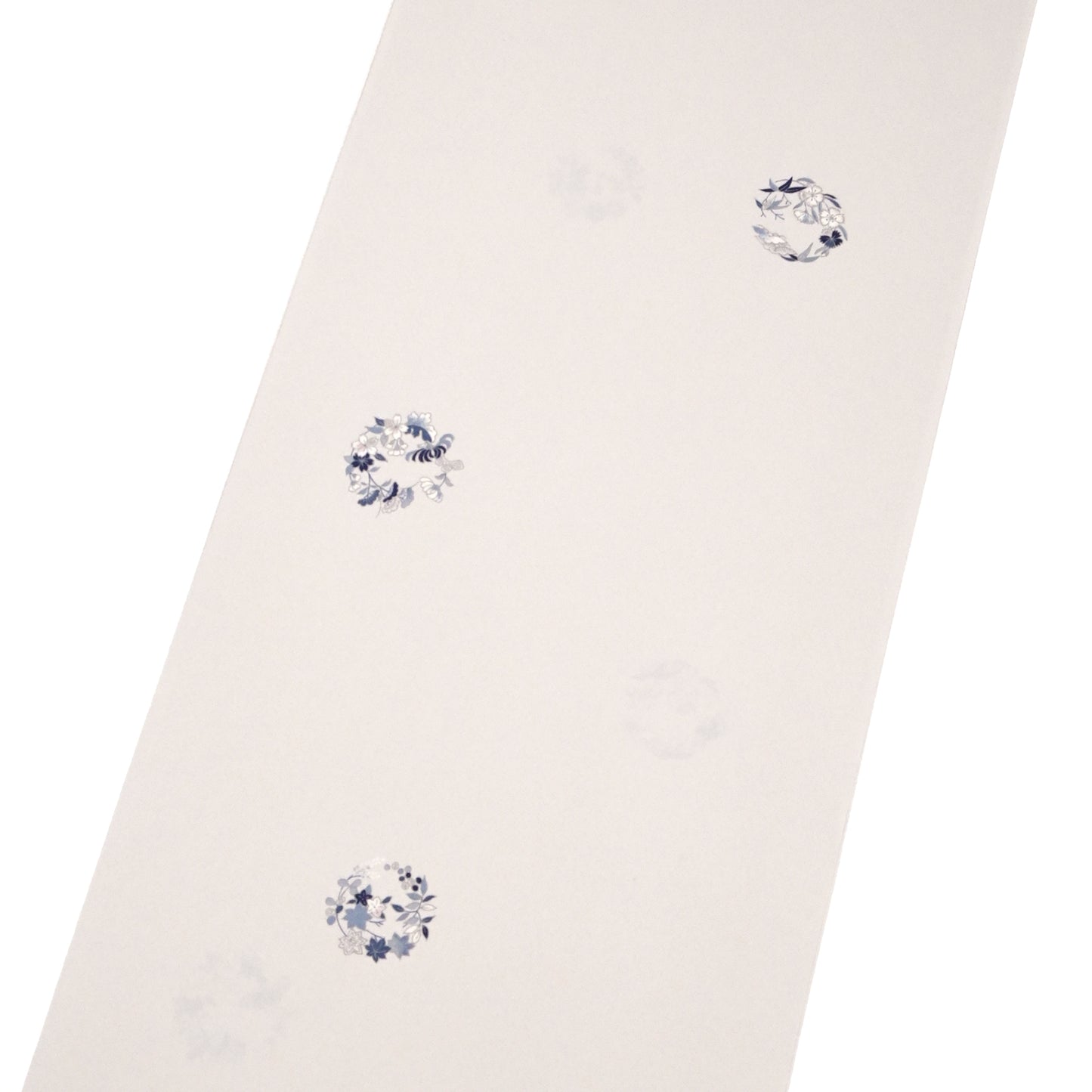 東レシルック 小紋 ～棗(なつめ)～「四季花の丸」胡粉色 【袷・単衣用】