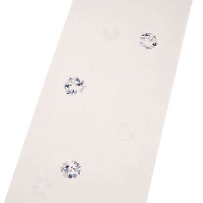 東レシルック 小紋 ～棗(なつめ)～「四季花の丸」胡粉色 【袷・単衣用】