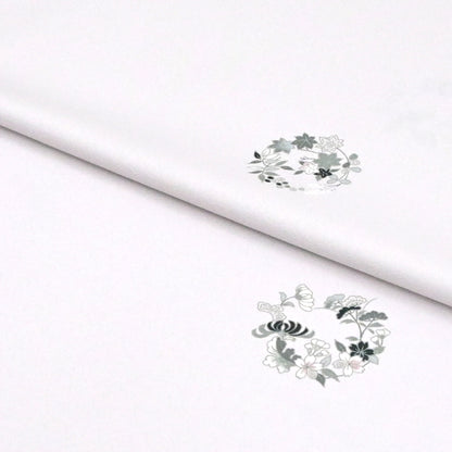 東レシルック 小紋 ～棗(なつめ)～「四季花の丸」桜色 【袷・単衣用】