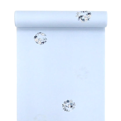 東レシルック 小紋 ～棗(なつめ)～「四季花の丸」蒼白色 【袷・単衣用】