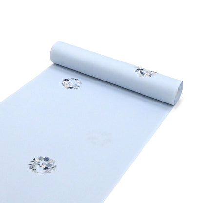 東レシルック 小紋 ～棗(なつめ)～「四季花の丸」蒼白色 【袷・単衣用】