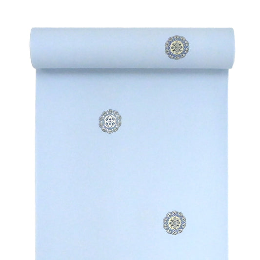 東レシルック≪美來≫ 小紋 華紋-蒼白色 【袷・単衣用】