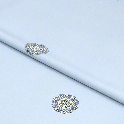 東レシルック≪美來≫ 小紋 華紋-蒼白色 【袷・単衣用】