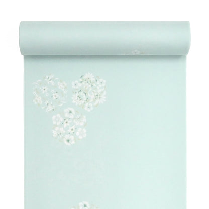 東レシルック≪美來≫ 小紋 花環-薄緑色 【袷・単衣用】