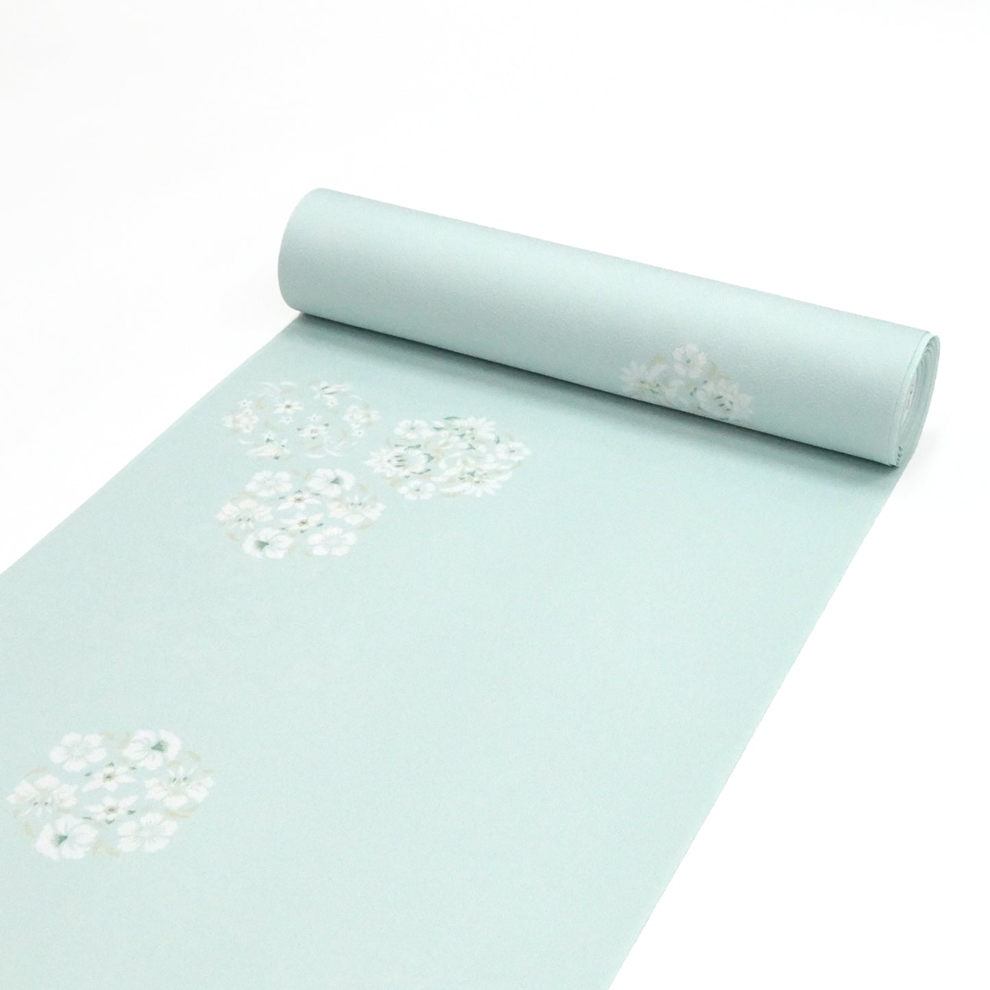 東レシルック≪美來≫ 小紋 花環-薄緑色 【袷・単衣用】