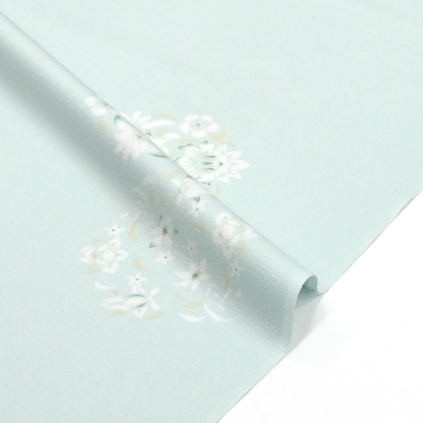 東レシルック≪美來≫ 小紋 花環-薄緑色 【袷・単衣用】