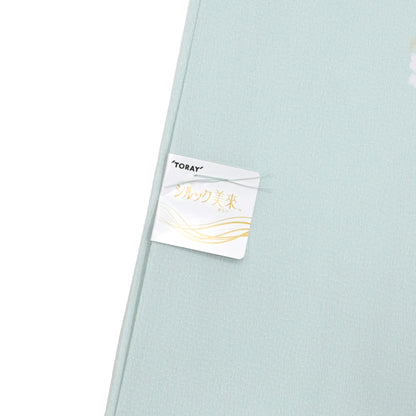 東レシルック≪美來≫ 小紋 花環-薄緑色 【袷・単衣用】