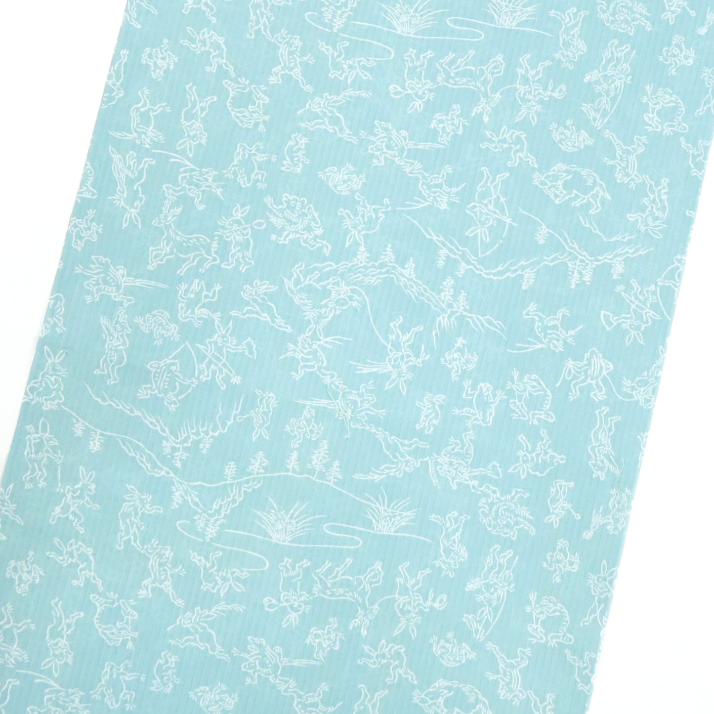 【東レ爽竹】新開発ストレッチ長襦袢 「鳥獣戯画」空色鼠　#スリーシーズン