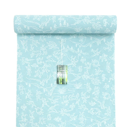 【東レ爽竹】新開発ストレッチ長襦袢 「鳥獣戯画」空色鼠　#スリーシーズン