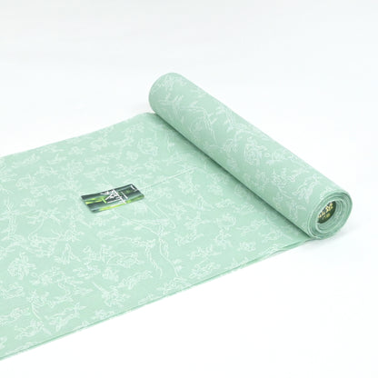 【東レ爽竹】新開発ストレッチ長襦袢 「鳥獣戯画」薄緑　#スリーシーズン