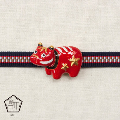 【数-SUU-】帯留め「赤べこ」