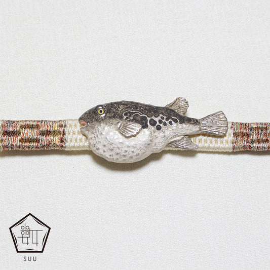 【数-SUU-】帯留め「フグ」