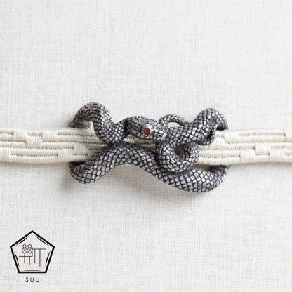 【数-SUU-】帯留め「大蛇」ブラック