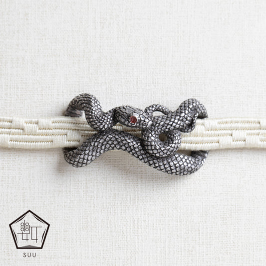 【数-SUU-】帯留め「大蛇」ブラック