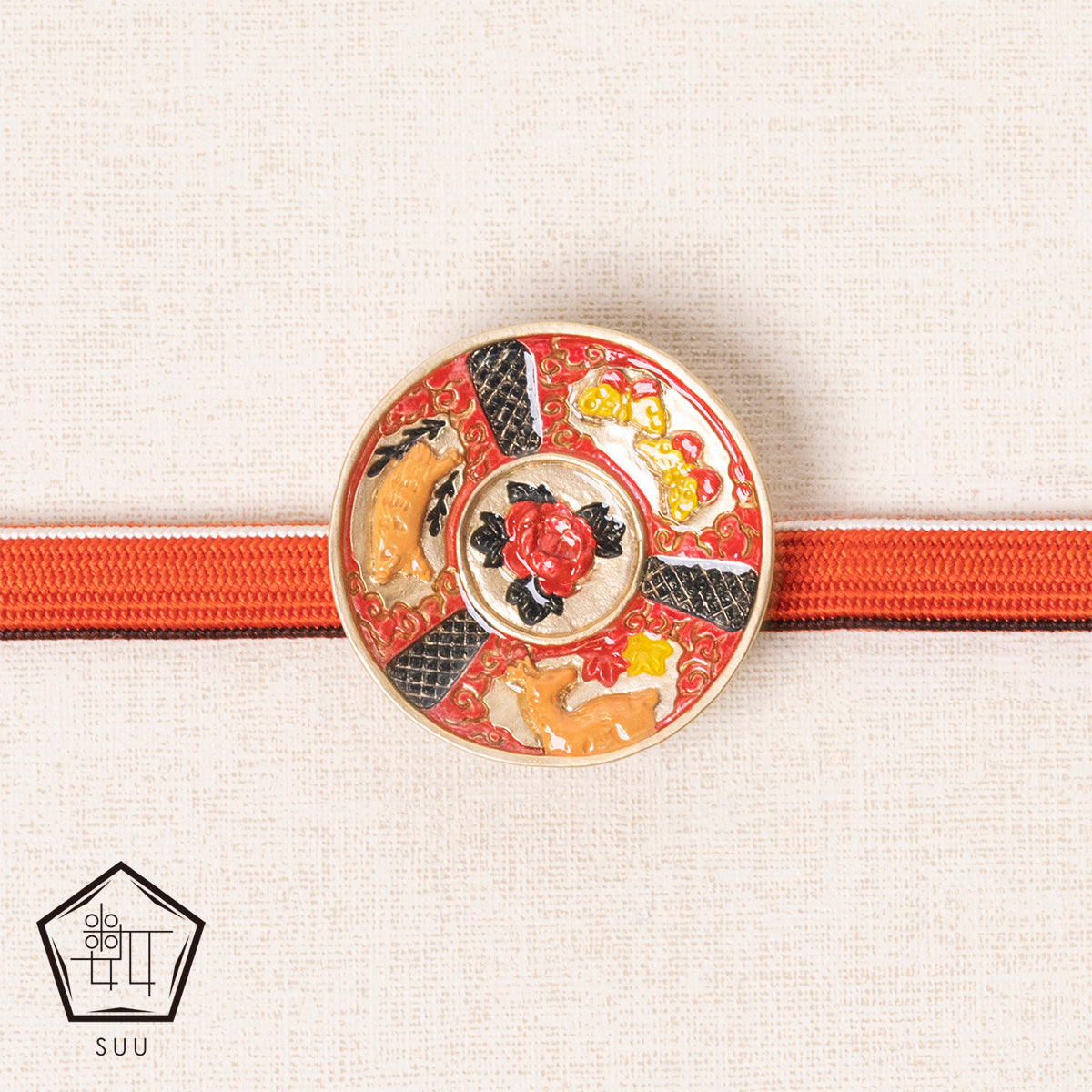 【数-SUU-】帯留め「猪鹿蝶」