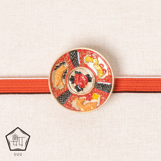 【数-SUU-】帯留め「猪鹿蝶」