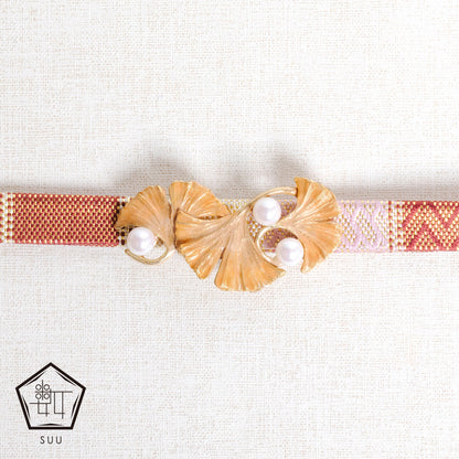 【数-SUU-】帯留め「イチョウ」