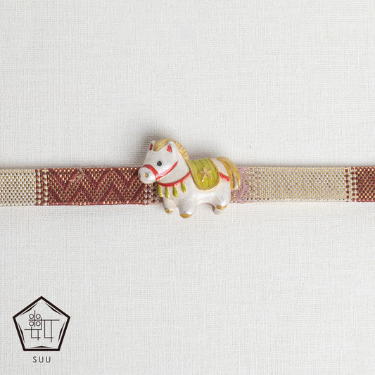 【数-SUU-】帯留め「午張り子」