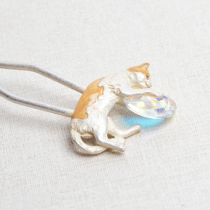 【数-SUU-】かんざし「宝猫 / Cat's Treasure」 #髪飾り