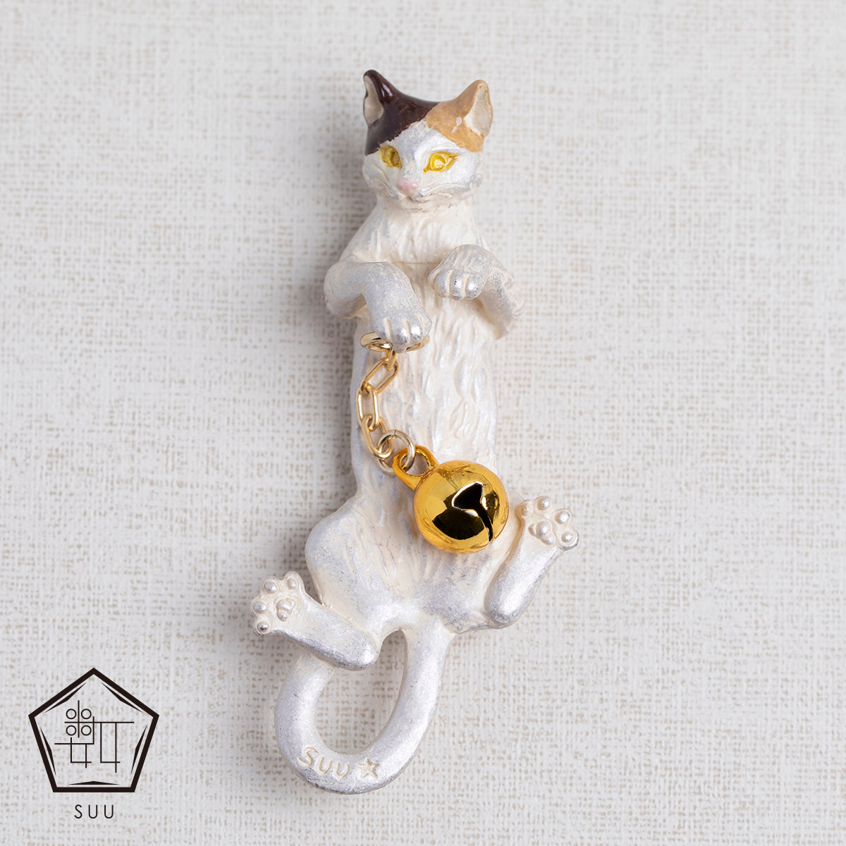【数-SUU-】根付・帯飾り「三毛猫」