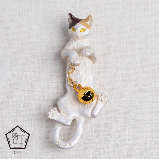 【数-SUU-】根付・帯飾り「三毛猫」