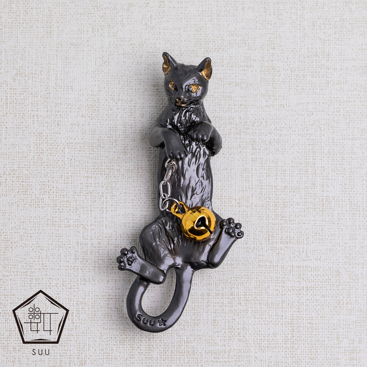 【数-SUU-】根付・帯飾り「黒猫」