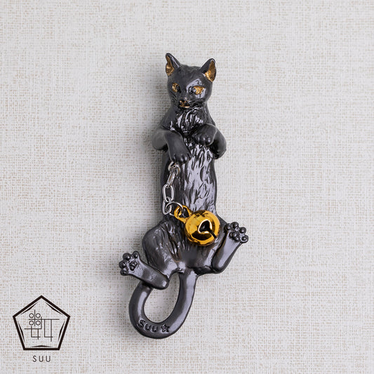 【数-SUU-】根付・帯飾り「黒猫」