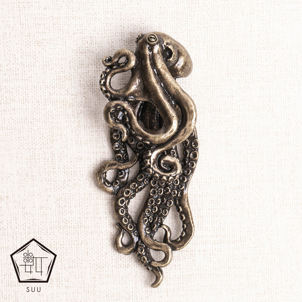 【数-SUU-】根付・帯飾り「蛸」ゴールド