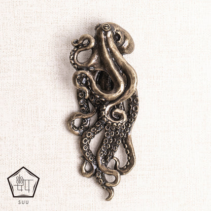 【数-SUU-】根付・帯飾り「蛸」ゴールド