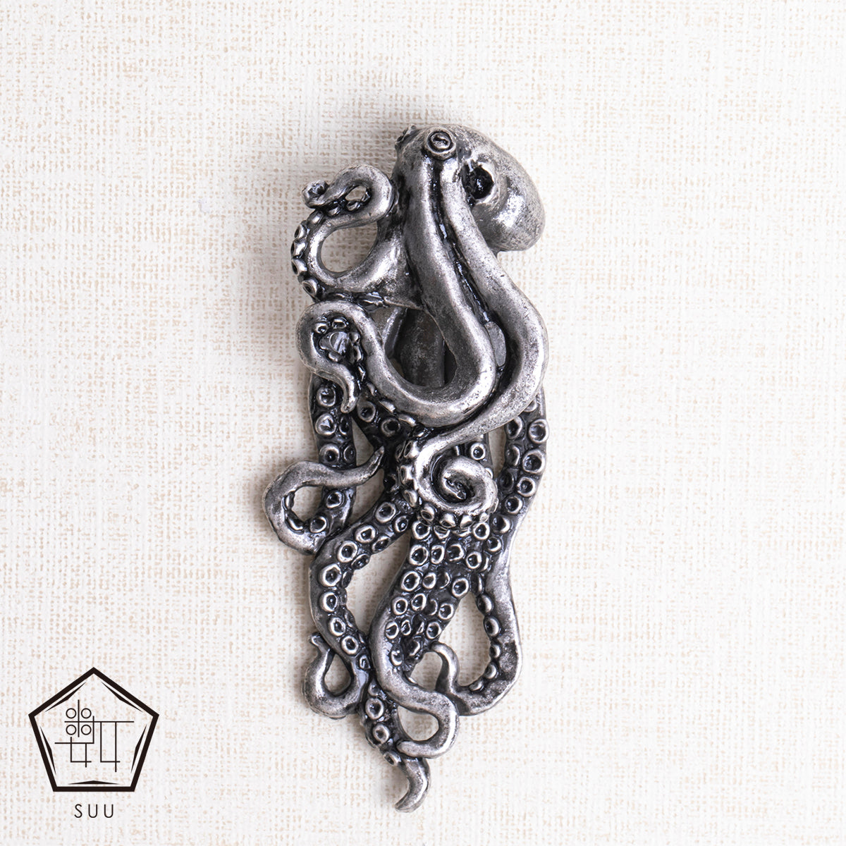 【数-SUU-】根付・帯飾り「蛸」ガンメタ