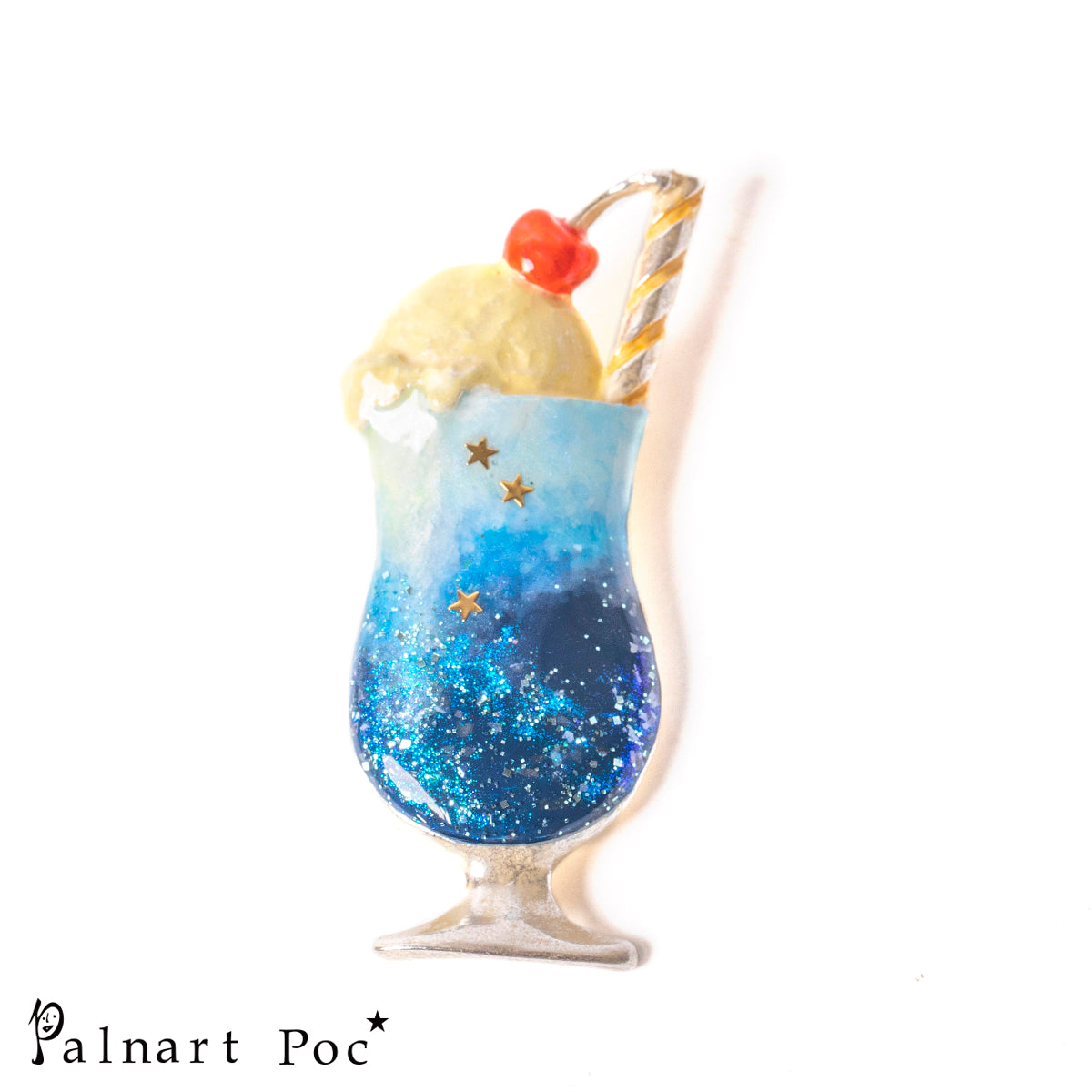 【Palnart Poc】ブローチ「クリームソーダの夜 / Icecream Soda at Night」