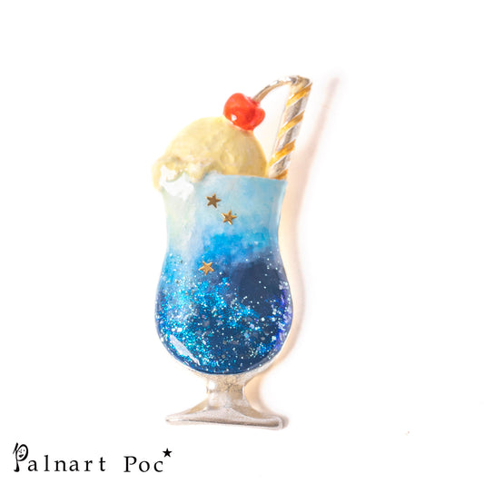 【Palnart Poc】ブローチ「クリームソーダの夜 / Icecream Soda at Night」