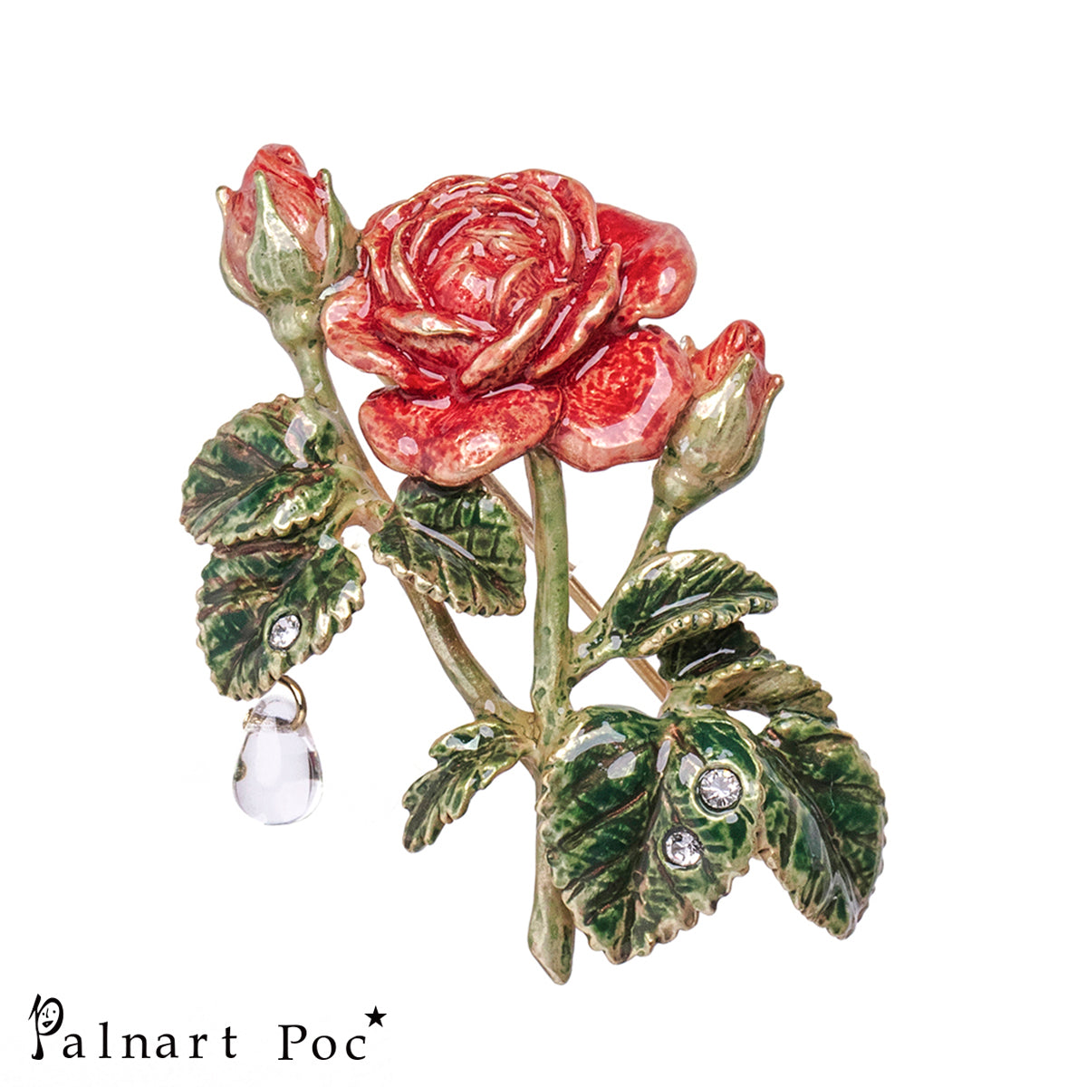 【Palnart Poc】ブローチ「モダンローズ」